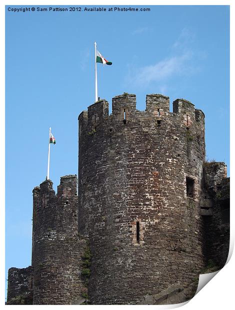 Conwy castle turret Print by Sam Pattison