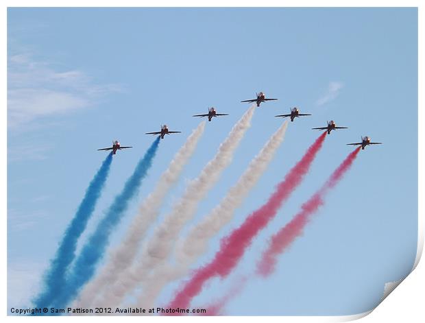 The Red Arrows colours Print by Sam Pattison