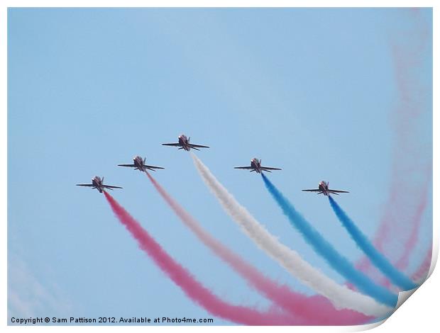 5 Red Arrows Print by Sam Pattison