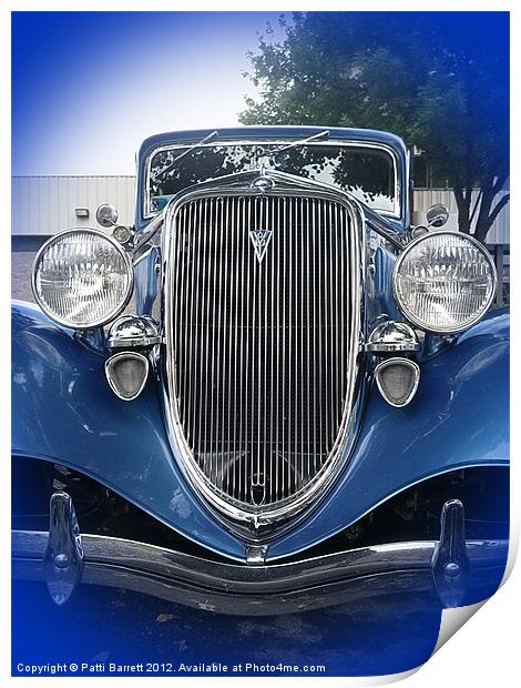 Ford Coupe vintage blue Print by Patti Barrett