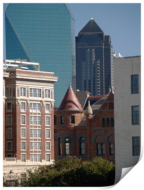 Multi generational Buildings in Dallas Texas Print by Patti Barrett