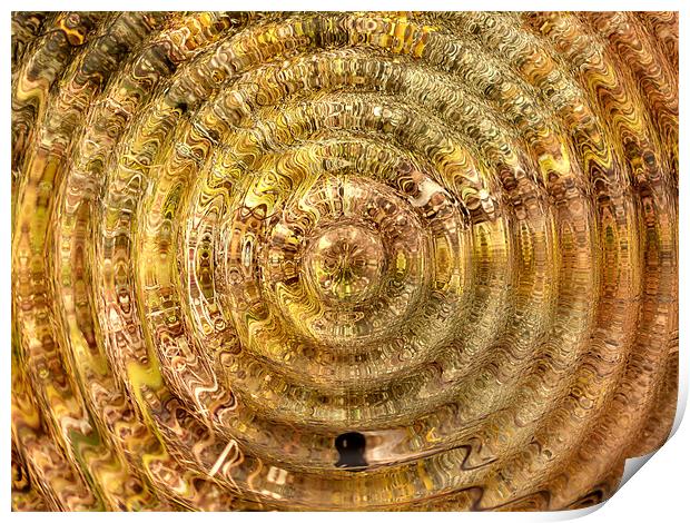 Gold abstract water drop Print by Patti Barrett