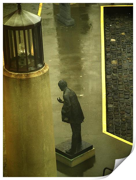 Jack London in the rain Print by Patti Barrett