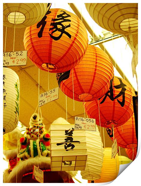 Oriental Lanterns for sale Print by Patti Barrett