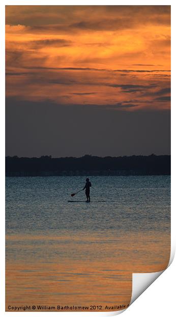Evening PaddleBoard Print by Beach Bum Pics