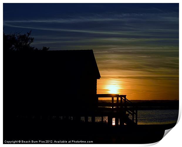 Beach Shack Silhouette Print by Beach Bum Pics