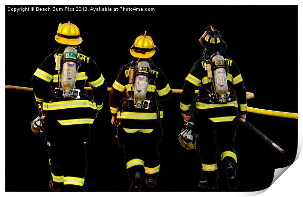 Ocean City Firemen Print by Beach Bum Pics