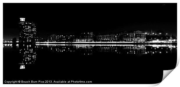 Harbor Homes B&W Print by Beach Bum Pics