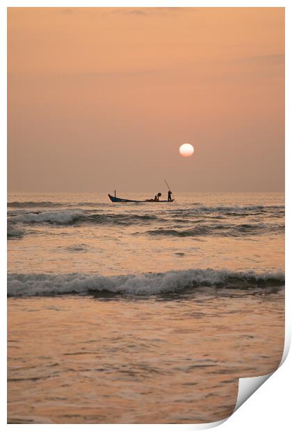 Dawn fishing at da Nang Print by Jed Pearson