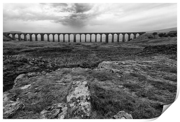 Clouds  over Ribblehead Viaduct Print by Jed Pearson