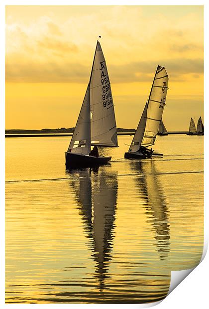 Sailing at sunset Print by Jed Pearson