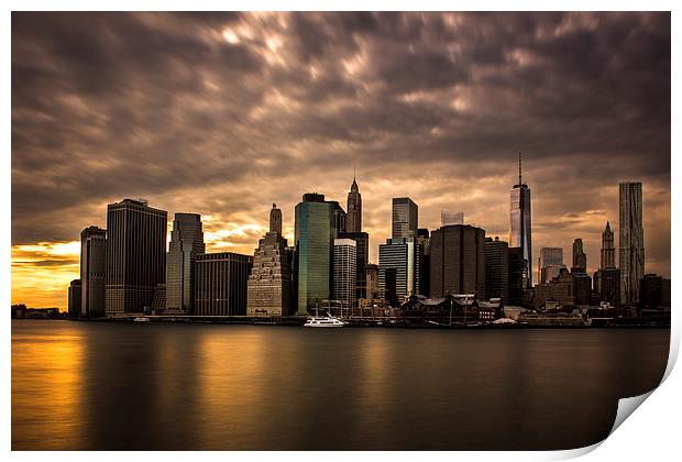 Manhattan Sunset Print by Jed Pearson