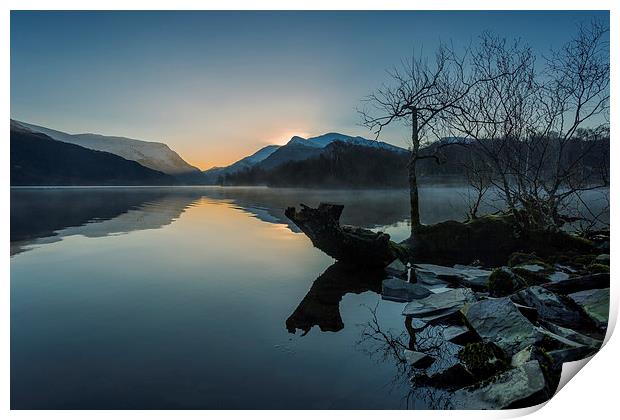  Llyn Padran Dawn Print by Jed Pearson