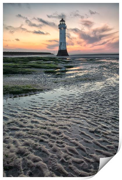 Perch Rock subtle sunset Print by Jed Pearson