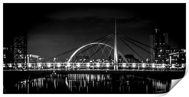 Bells Bridge Glasgow (Black & White) Print by Tylie Duff Photo Art