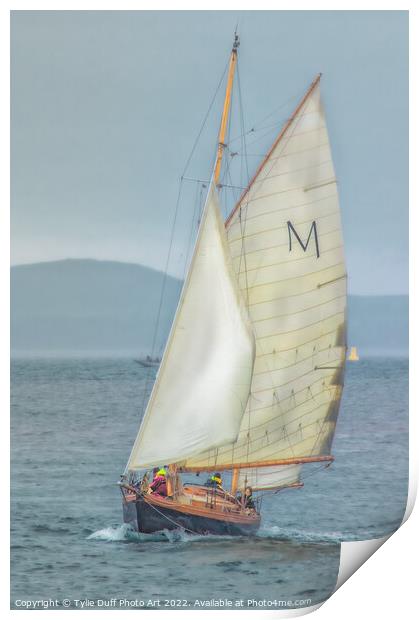 Classic Yacht Macaria at Fife Regatta 2022 (2) Print by Tylie Duff Photo Art