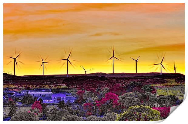 Wind Turbines at Sunset Print by Tylie Duff Photo Art