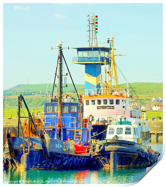 Tugs in Ardrossan Marina Print by Tylie Duff Photo Art