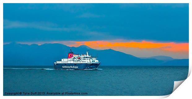 Arran Ferry at Dusk Print by Tylie Duff Photo Art