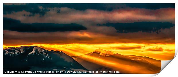 Fiery Arran Sunset Print by Tylie Duff Photo Art
