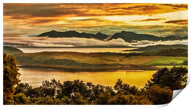 Sunset over Arran and The Cumbraes Print by Tylie Duff Photo Art