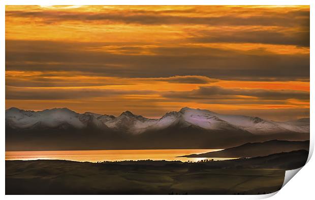 Arran Cumbrae and Bute Sunset Print by Tylie Duff Photo Art