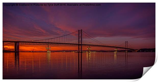  Forth Road Bridge at Sunset Print by Tylie Duff Photo Art