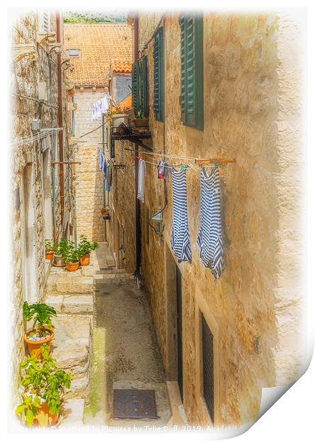 Wash Day in Dubrovnik Old Town Print by Tylie Duff Photo Art