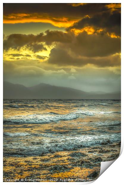 Arran Sunset From Seamill Beach Print by Tylie Duff Photo Art