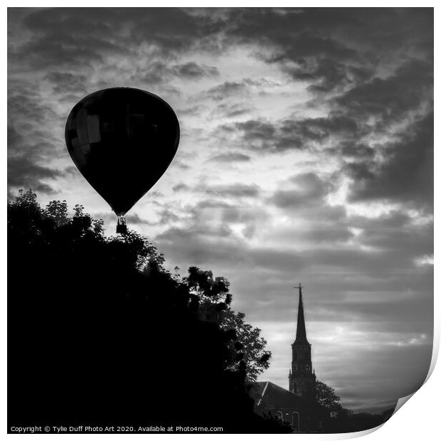 Hot Air Balloon Silhouette Print by Tylie Duff Photo Art