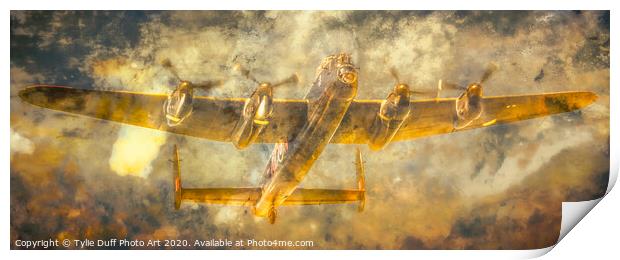 Lancaster Bomber In the Clouds Print by Tylie Duff Photo Art