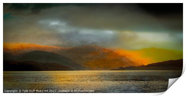 Sunset On Loch Broom In The Scottish Highlands Print by Tylie Duff Photo Art