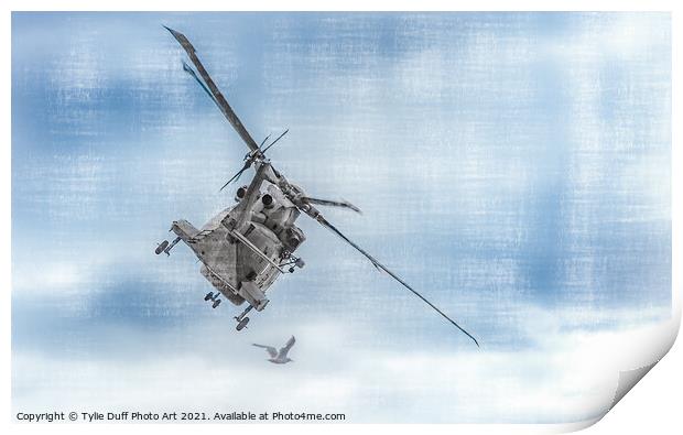 Helicopter of The Battle of Britain Memorial Fligh Print by Tylie Duff Photo Art