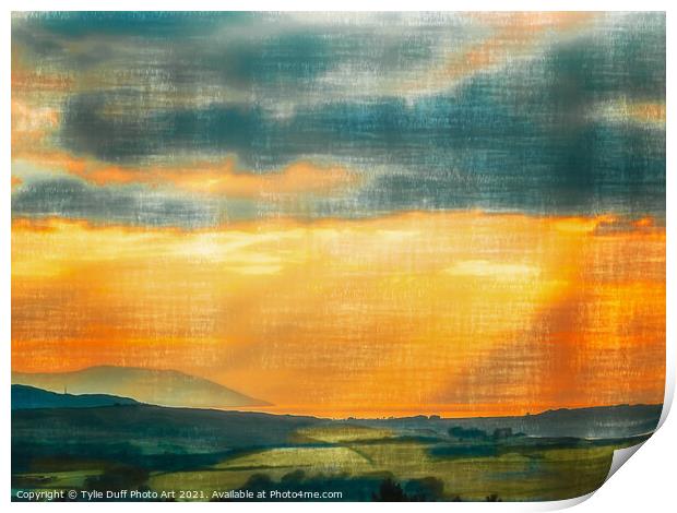 Sunset over Cumbrae From Largs Print by Tylie Duff Photo Art