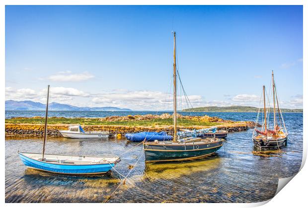 Boats In Portencross Harbour Print by Tylie Duff Photo Art