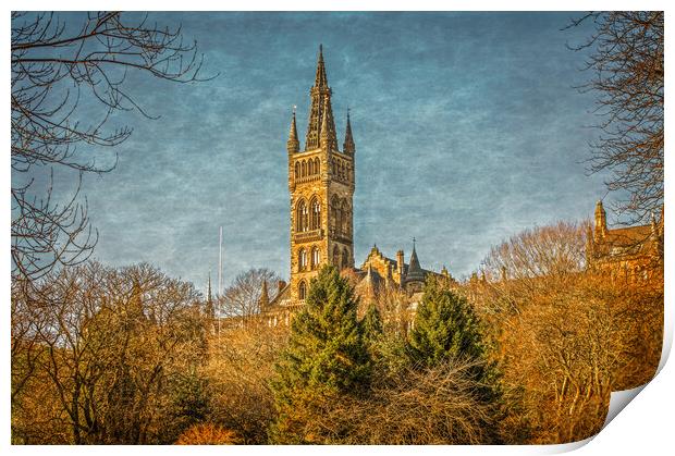 Glasgow University from Kelvingrove  Print by Tylie Duff Photo Art