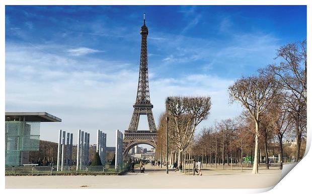 Eiffel Tower from Champs du Mars Print by Philip Teale