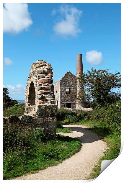  Wheal Peevor Engine House, Redruth Cornwall Print by Brian Pierce