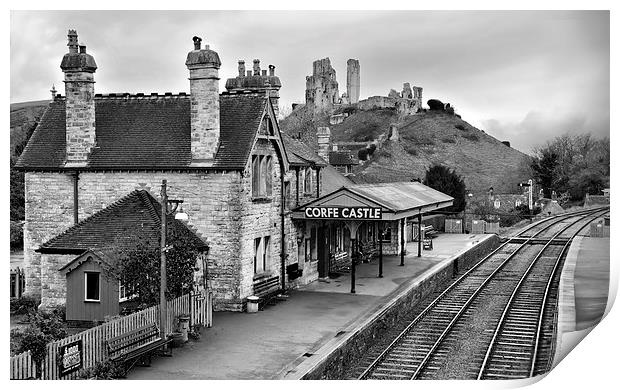 Corfe Castle Railway Station, Dorset Print by Brian Pierce