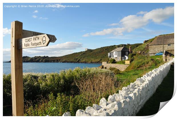The South West Coast Path at Coverack Print by Brian Pierce