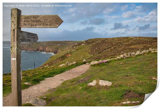 The South West Coast Footpath at Lands End Print by Brian Pierce