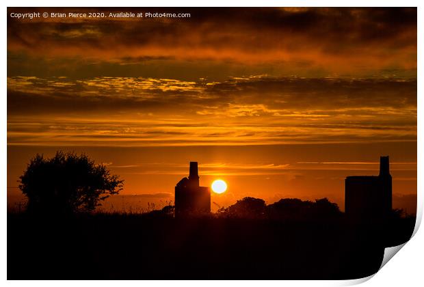 Sunset behind Wheal Uny Print by Brian Pierce