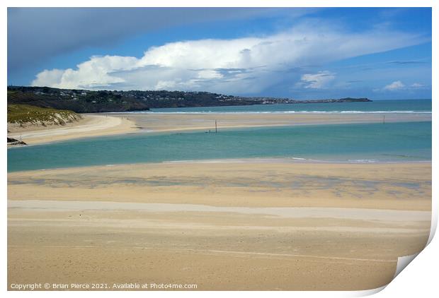 Hayle Beach and St Ives Bay Print by Brian Pierce