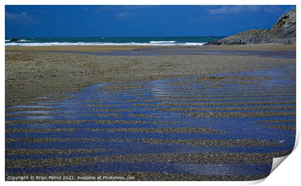 Sky Reflected - Gwithian, Hayle, Cornwall Print by Brian Pierce