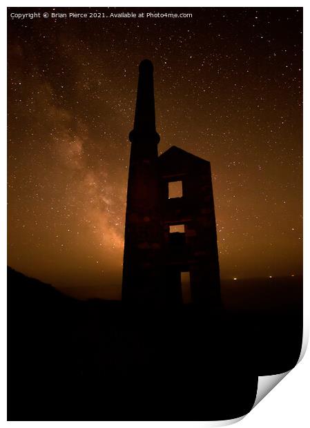 Wheal Prosper, Rinsey Head at night Print by Brian Pierce