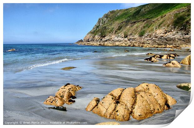 Porth Nanven, Cornwall Print by Brian Pierce