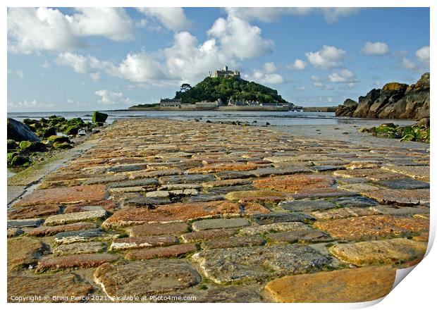 St Michaels Mount and Causeway, Cornwall  Print by Brian Pierce