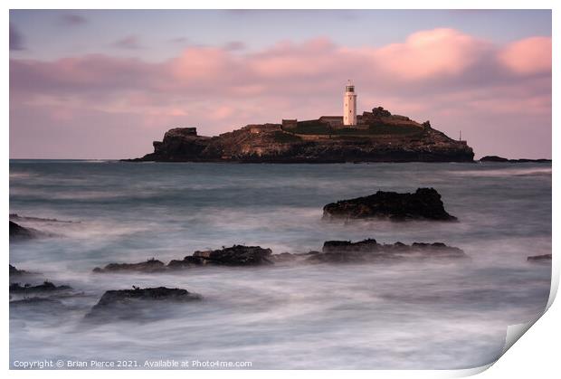 Godrevy Lighthouse, Hayle, St Ives Bay, Cornwall  Print by Brian Pierce