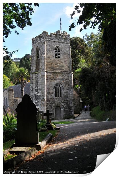 St Just Church, Roseland, Cornwall Print by Brian Pierce