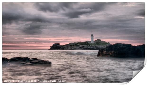 Godrevy Lighthouse, Gwithian, Hayle, Cornwall Print by Brian Pierce